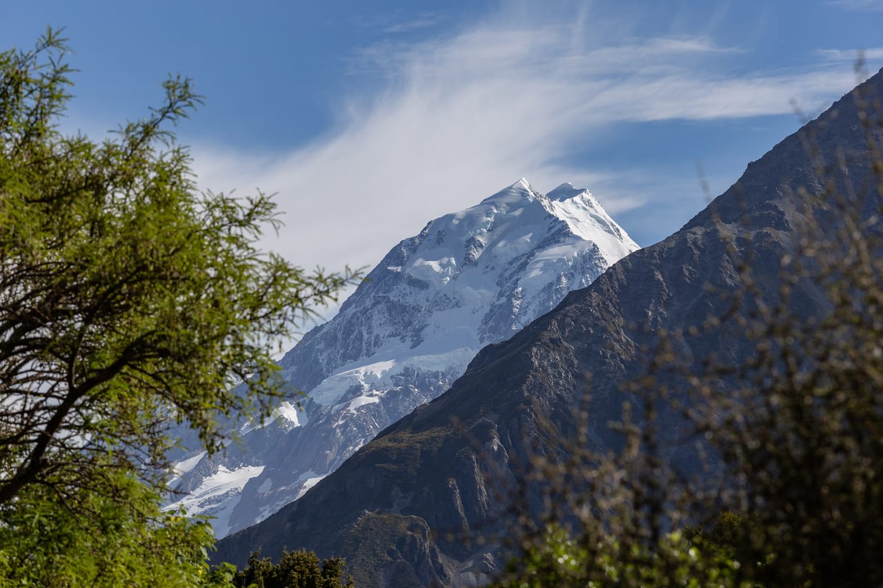 Aoraki et glacier Haupapa/Tasman, Nouvelle-Zélande, glacier et montagne