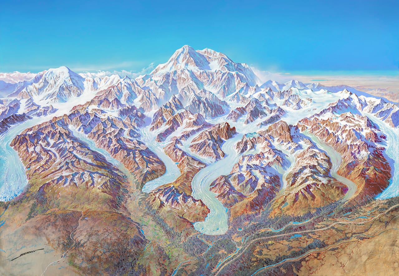 Denali, États-Unis, montagne et glacier