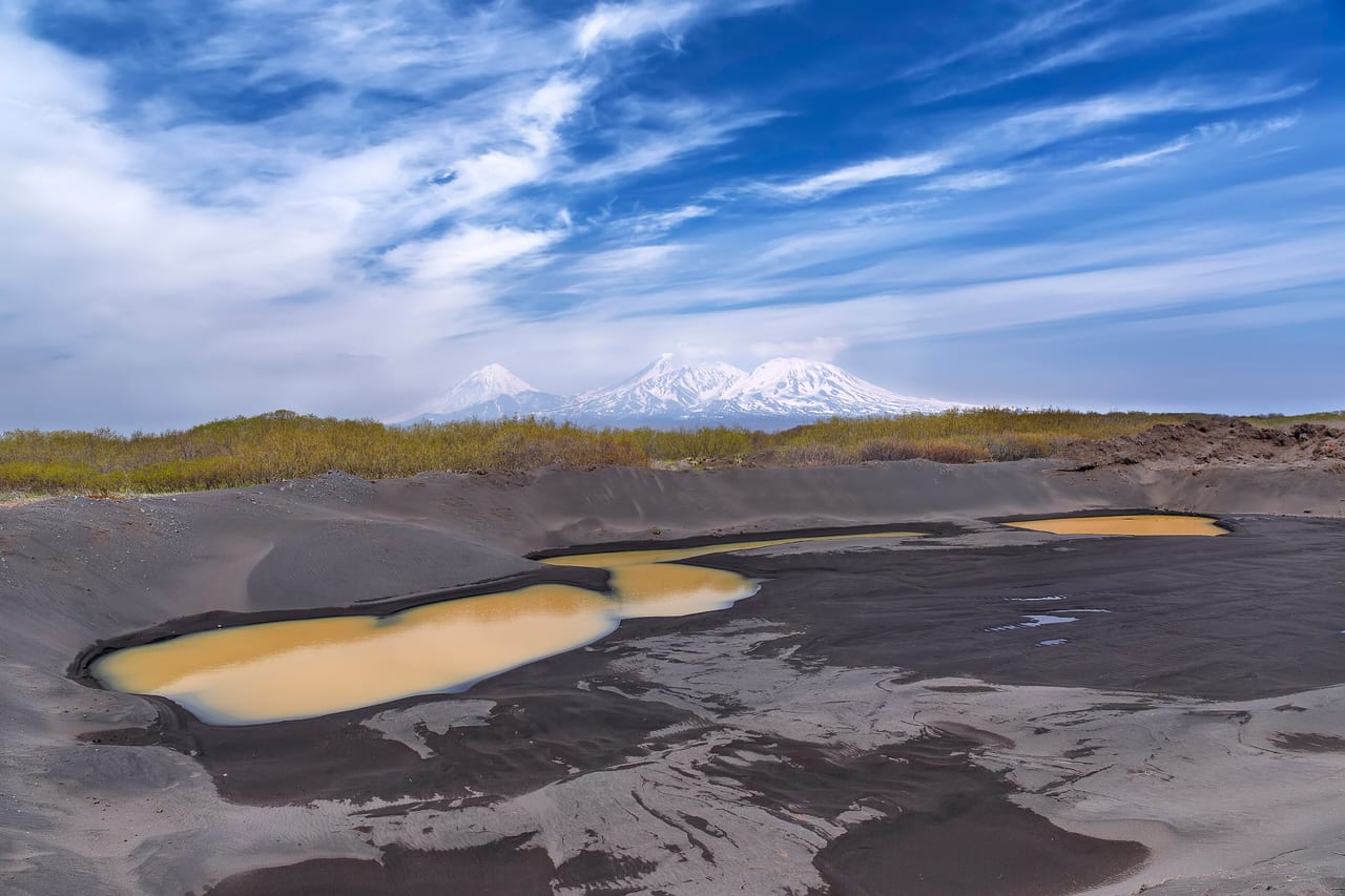 Volcans du Kamtchatka, Russie, volcan et geothermal