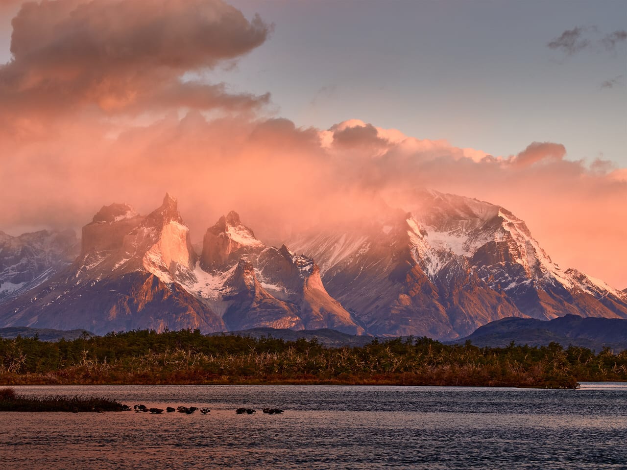 Torres del Paine, Chili, montagne et glacier
